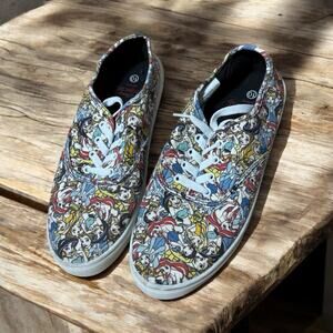 Disney Princess Skate Shoes Sneaker Canvas Laceup Women Size 10 Princesses Print